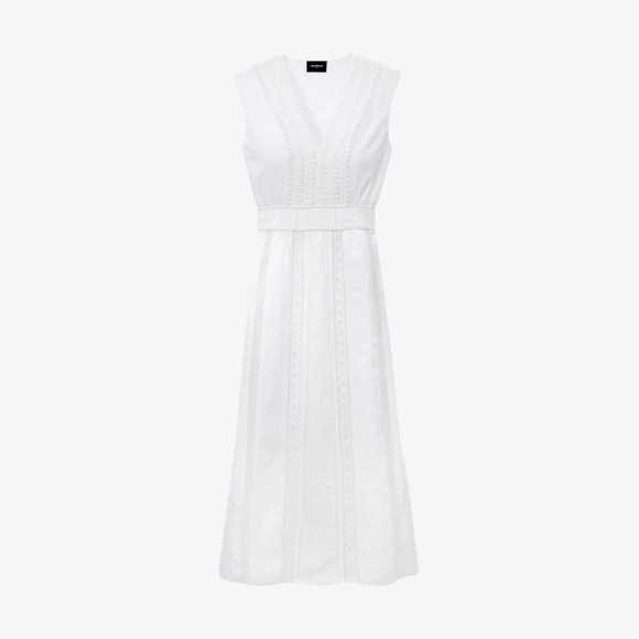 NWT The Kooples White Cotton Maxi Dress Size 0 (US Size XS/2). - Picture 2 of 15
